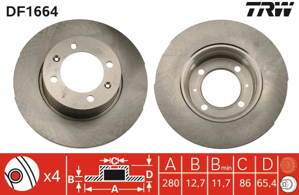 Disc frana DF1664 TRW