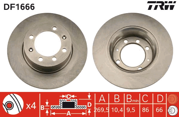 Disc frana DF1666 TRW
