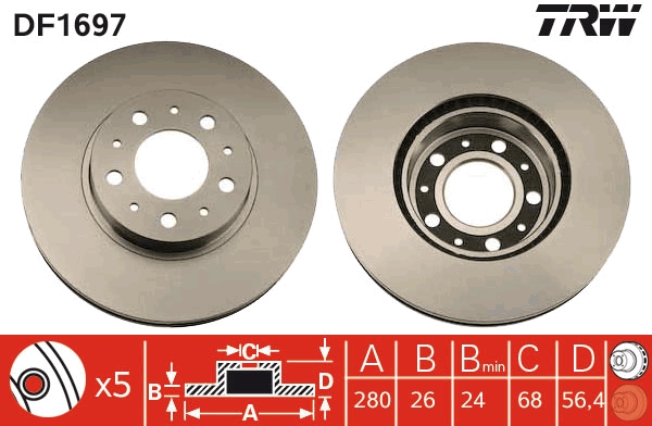 Disc frana DF1697 TRW