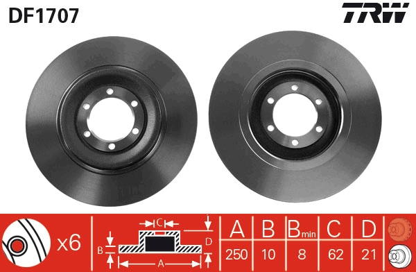 Disc frana DF1707 TRW