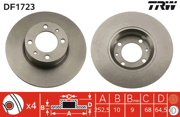 Disc frana DF1723 TRW