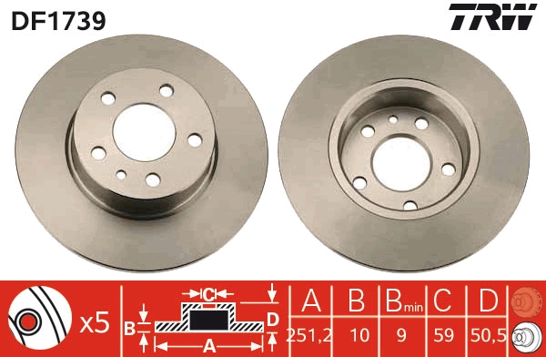 Disc frana DF1739 TRW