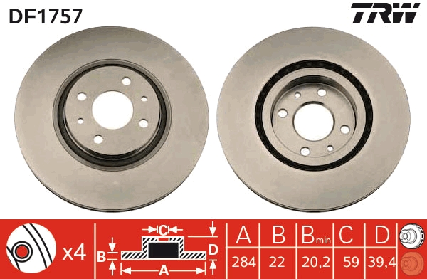 Disc frana DF1757 TRW