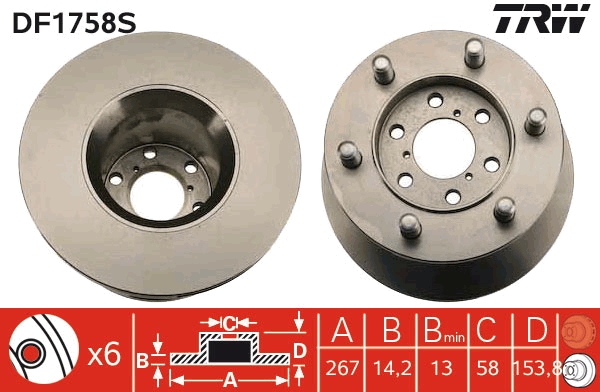 Disc frana DF1758S TRW