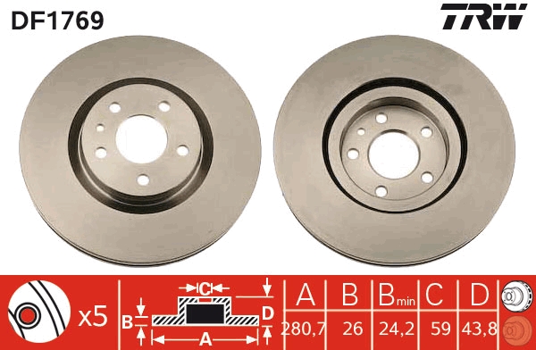 Disc frana DF1769 TRW