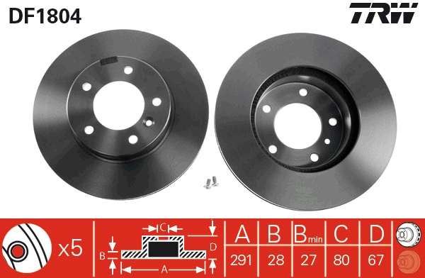 Disc frana DF1804 TRW