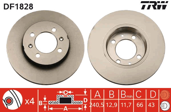 Disc frana DF1828 TRW