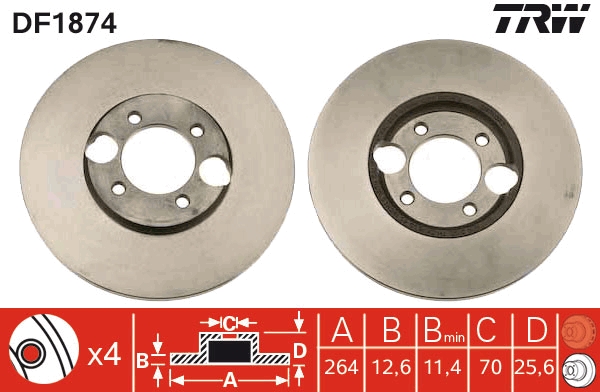 Disc frana DF1874 TRW