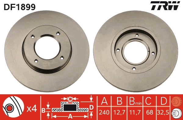 Disc frana DF1899 TRW