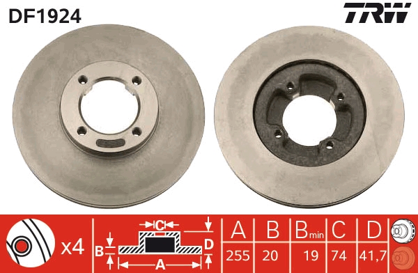 Disc frana DF1924 TRW