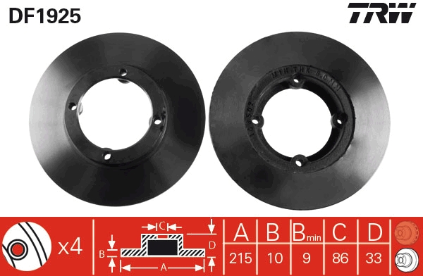 Disc frana DF1925 TRW