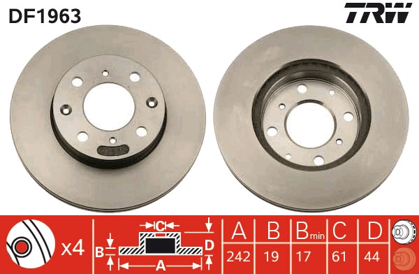 Disc frana DF1963 TRW