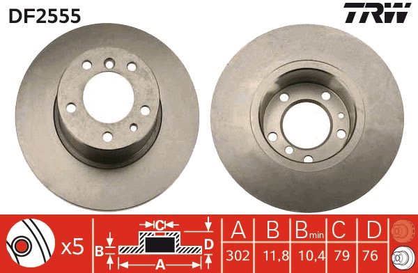 Disc frana DF2555 TRW