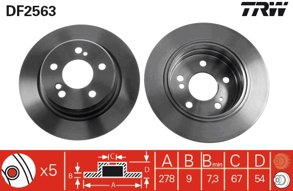 Disc frana DF2563 TRW