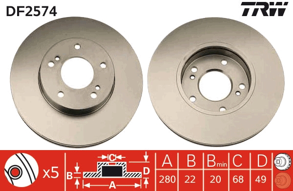 Disc frana DF2574 TRW