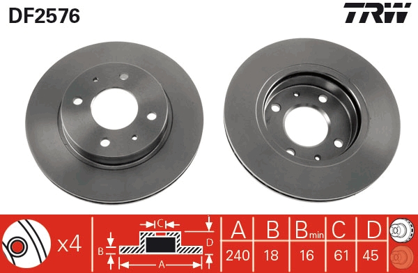 Disc frana DF2576 TRW