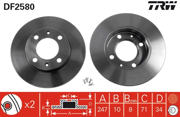 Disc frana DF2580 TRW