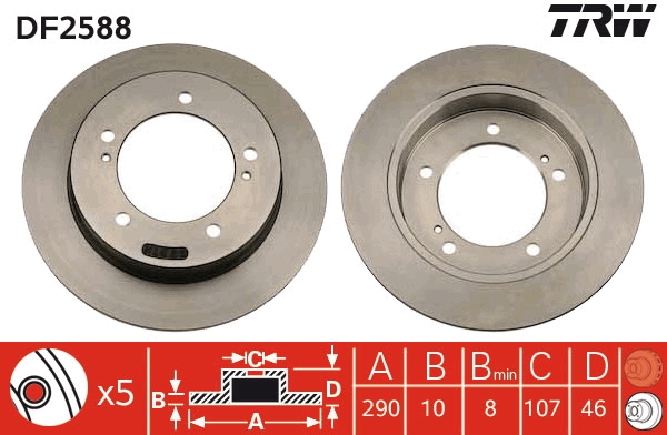 Disc frana DF2588 TRW