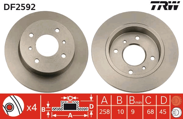 Disc frana DF2592 TRW