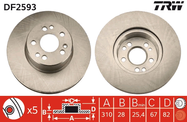 Disc frana DF2593 TRW