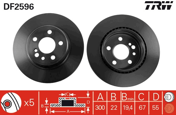 Disc frana DF2596 TRW