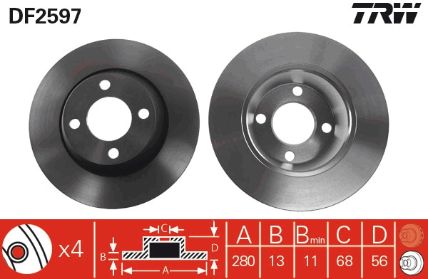 Disc frana DF2597 TRW