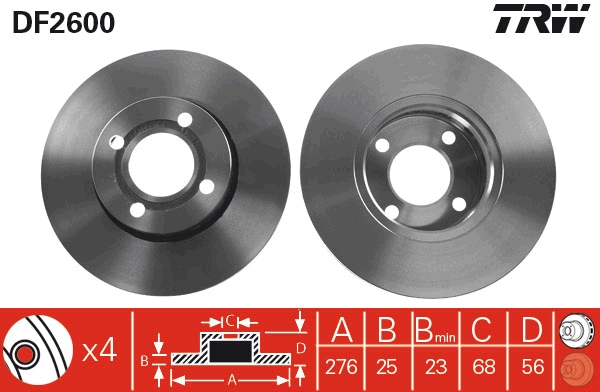 Disc frana DF2600 TRW