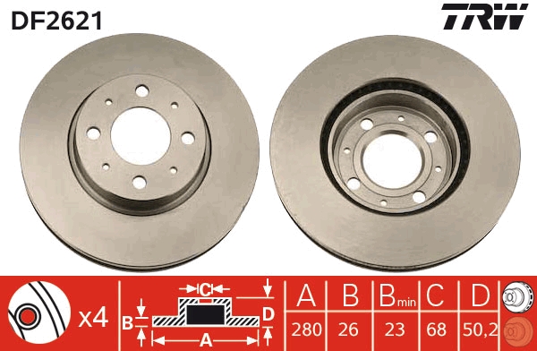 Disc frana DF2621 TRW