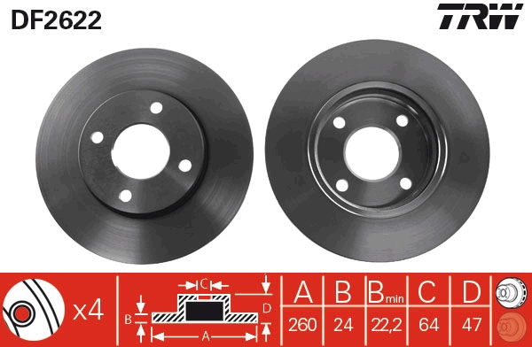 Disc frana DF2622 TRW