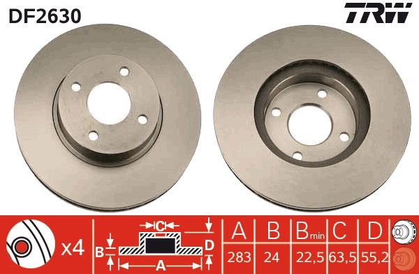 Disc frana DF2630 TRW