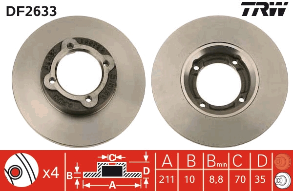Disc frana DF2633 TRW