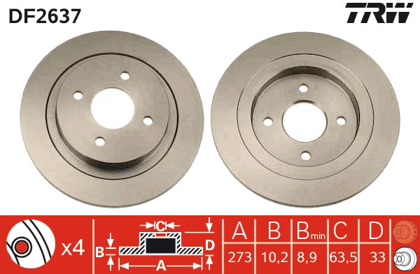 Disc frana DF2637 TRW
