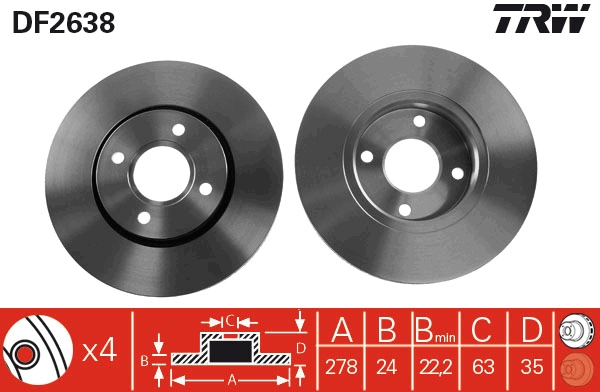 Disc frana DF2638 TRW