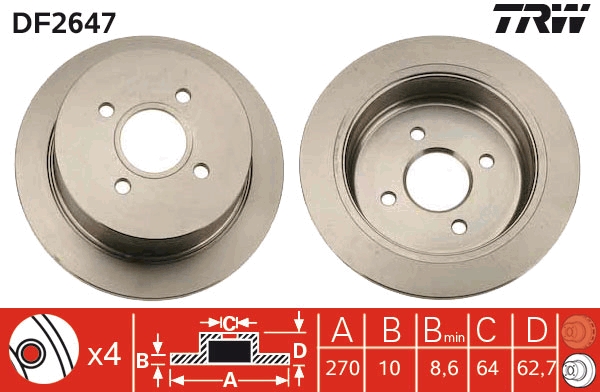 Disc frana DF2647 TRW