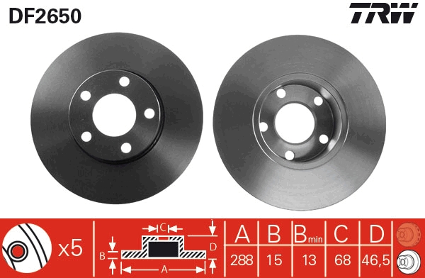 Disc frana DF2650 TRW