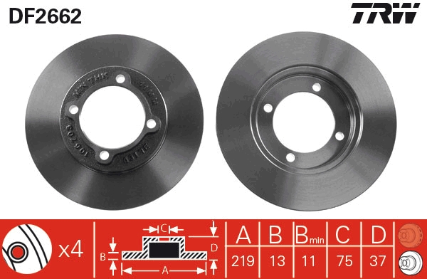 Disc frana DF2662 TRW