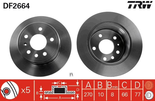 Disc frana DF2664 TRW