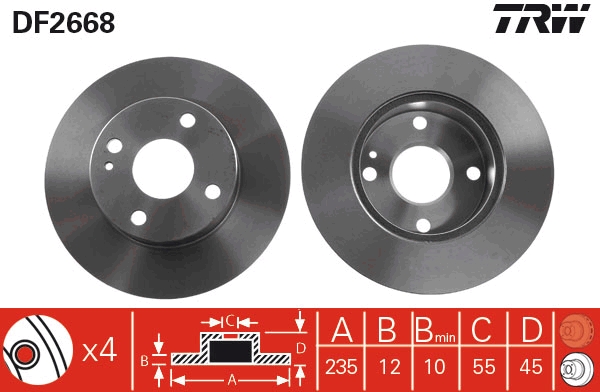 Disc frana DF2668 TRW