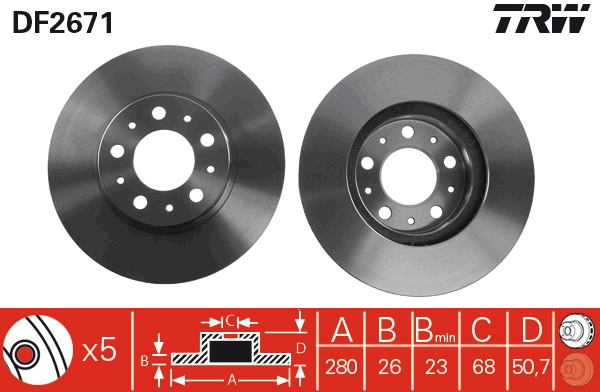 Disc frana DF2671 TRW