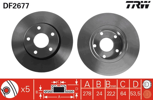 Disc frana DF2677 TRW