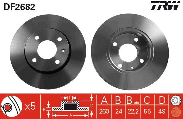 Disc frana DF2682 TRW