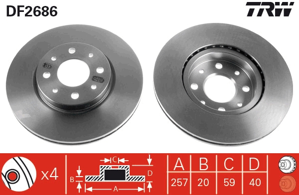 Disc frana DF2686 TRW