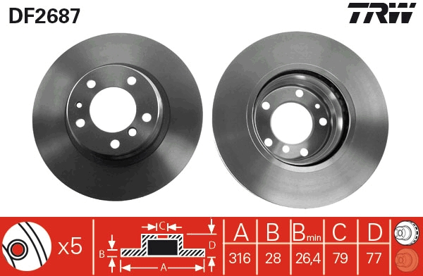 Disc frana DF2687 TRW