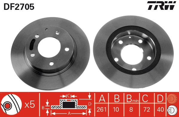 Disc frana DF2705 TRW