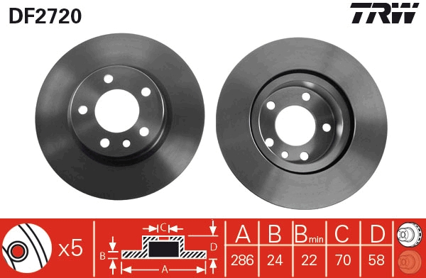 Disc frana DF2720 TRW