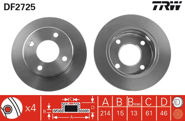 Disc frana DF2725 TRW