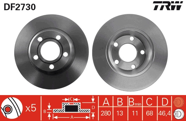 Disc frana DF2730 TRW