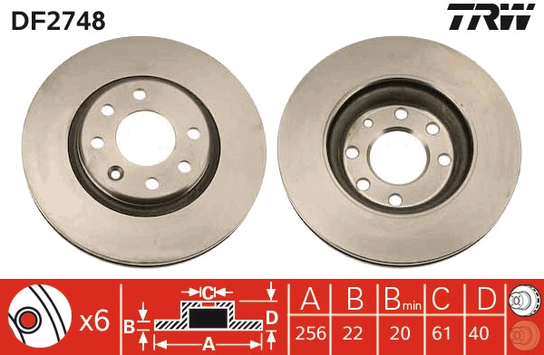 Disc frana DF2748 TRW