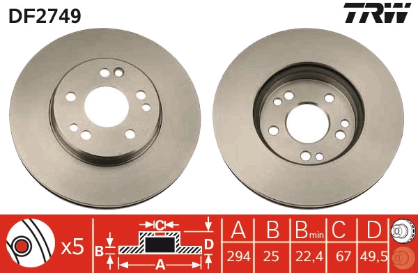 Disc frana DF2749 TRW