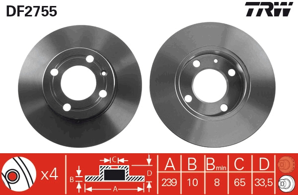 Disc frana DF2755 TRW